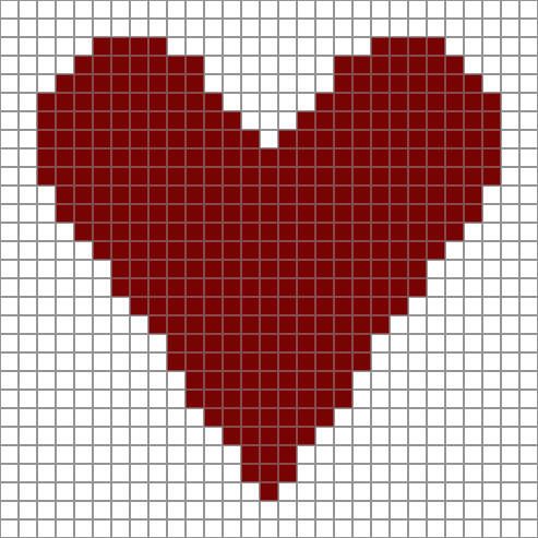 Free Printable ♥ⓛⓞⓥⓔ♥  Heart Chart for Crochet or Needlecrafts. This screams: "Make me into a pillow, please!" ...maybe some coasters to make up quick!  #love #crochet #hearts and #valentines