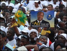 Supporters of Ali Ben Bongo in Libreville, Gabon 