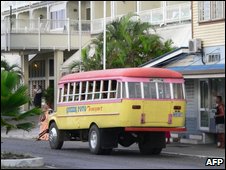 File image of a bus outside a hotel in Samoa