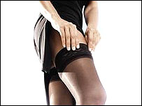 Woman adjusting stockings (Image: Corbis)