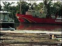 Generic picture of Greenpeace ship on the Jurua River, Brazil