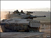 File picture of an Israeli tank
