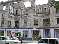 Ruined building in Grozny