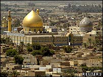 The two domes of the Imam al-Hadi compound before the attack
