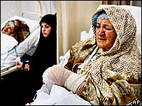 Injured women in Beirut hospital