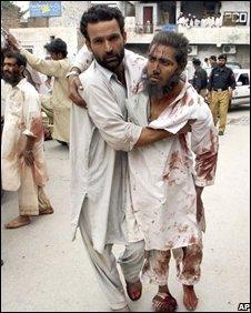 Wounded man in Peshawar