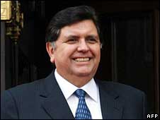 Peruvian President Alan Garcia