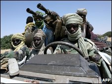 Sudanese JEM guerillas in north-west Dafur (file image)