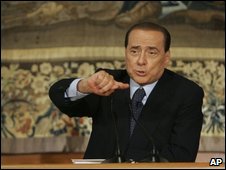 Italian PM Silvio Berlusconi
