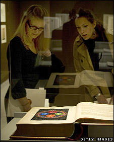 Visitors look at Jung's Red Book