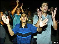 Hamas supporters celebrate in Gaza