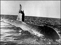 Archive picture of a Russian November class nuclear attack submarine similar to the K-159 