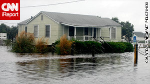 A house in Carolina Beach, North Carolina, after Tropical Storm Nicole on September 30.