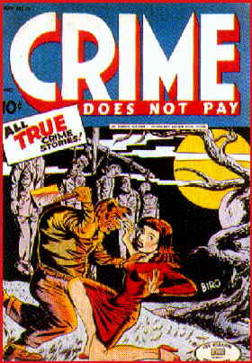Crime Does Not Pay: A 1943 cover by Charles Biro.