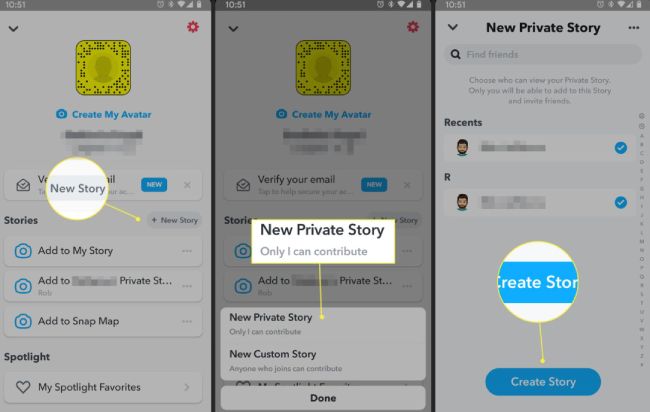 Make A Private Story In The Snapchat App