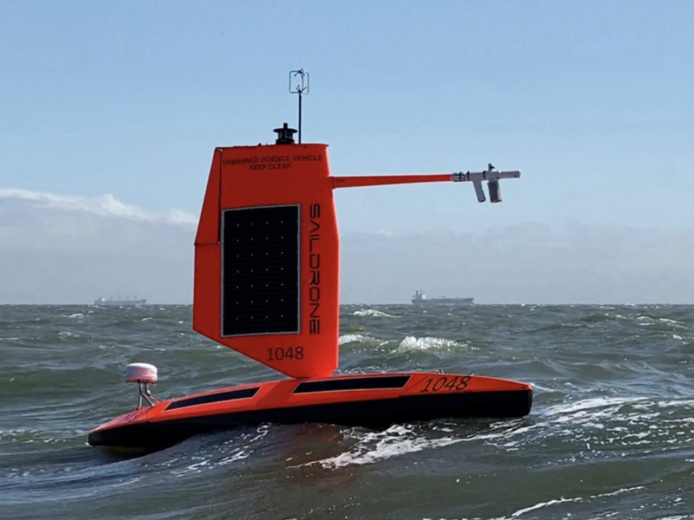 A saildrone designed for studying hurricanes at sea