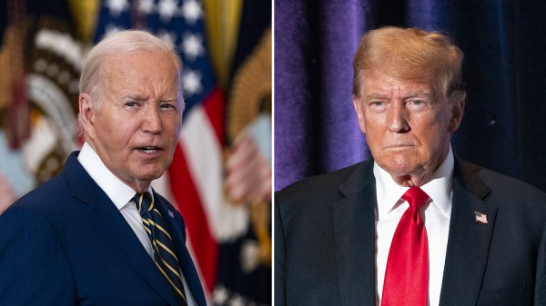 President Biden and former President Trump appear side-by-side in this composite image.