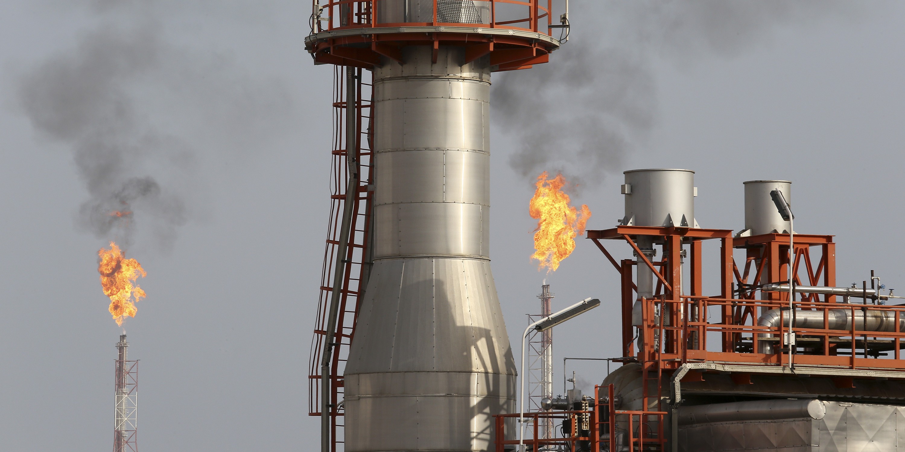 FILE - This March 16, 2019 file photo, shows a natural gas refinery at the South Pars gas field constructed by Revolutionary Guard-affiliated company, Khatam al-Anbia, the largest Iranian contractor of government construction projects, on the northern coast of the Persian Gulf, in Asaluyeh, Iran. On Monday, April 8, 2019, the Trump administration designated Iran’s Revolutionary Guard a “foreign terrorist organization” in an unprecedented move against a national armed force. (AP Photo/Vahid Salemi, File)