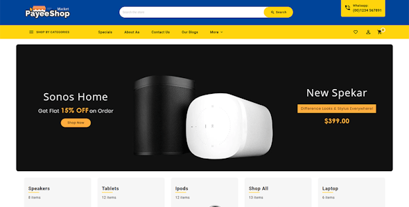 PayeeShop - Stencil BigCommerce Theme for Electronics & Gadgets