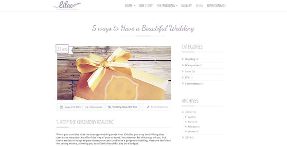 Lilac- Responsive One-page HTML5 Wedding Template