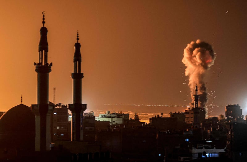 Smoke billows during Israeli bombardment in Rafah. AFP