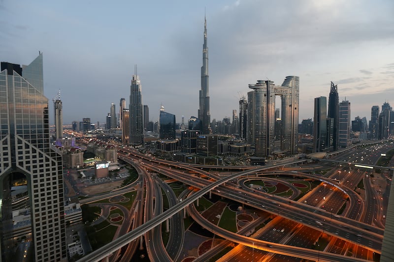 The Sheikh Zayed Road in 2020. Reuters