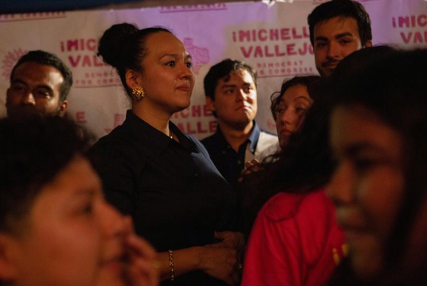 Democratic candidate for Texas’ 15th Congressional District Michelle Vallejo at her watch party in McAllen on Nov. 8, 2022.