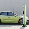 Electric car being charged (file image)