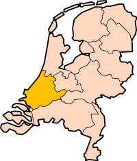 Poloha provincie Južný Holland v Holandsku (klikacia mapa)