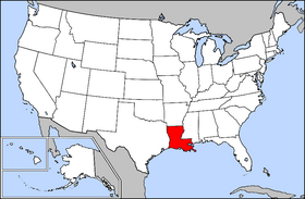 Mapa ning United States with Louisiana highlighted