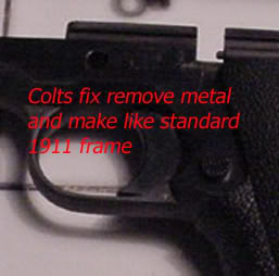 Metal removed to allow the frame to flex.