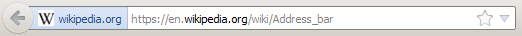 Barra de direcciones de Firefox al visitar Wikipedia a través de HTTPS.