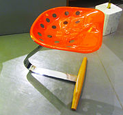 Achille Castiglioni, 1957, Mezzadro Stool, enameled steel, chrome-plated steel, beech, 53 × 49.5 × 53 cm