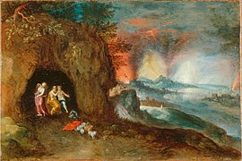 Gillis Mostaert, Sodome en feu, circa 1580.