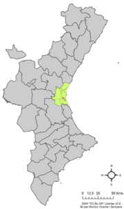 Localização do município de Massanassa na Comunidade Valenciana