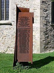 Monument memorial amplasat la Ravensburg pentru comemorarea a 29 de etnici sinti uciși la Auschwitz