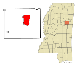 Location of Starkville, Mississippi