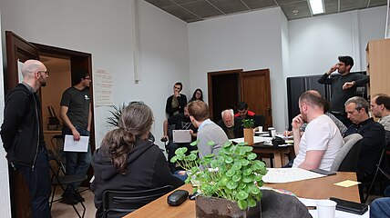 Eurooppalaisten wikimedistien tapaaminen Brysselissä huhtikuussa 2018.