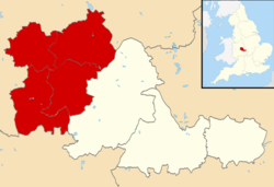 The metropolitan boroughs of Dudley, Sandwell, Walsall and the City of Wolverhampton highlighted within the West Midlands metropolitan county