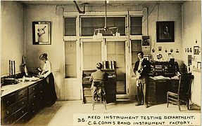 Reed instrument testing department
