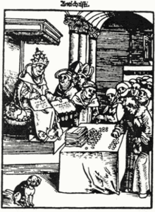 Antichristi de Lucas Cranach l'Ancien (1521). Dans cette gravure, le pape est représenté comme l'Antéchrist.