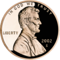 Cameo proof Lincoln cent, obverse