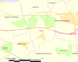 Mapa obce Cachy