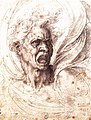 Мікеланджело Буонарроті, до фігури «проклята душа», бл. 1525 р., Уффіці, Флоренція