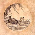 Getting Hold of the Ox, one of the Ten Oxherding pictures by Shubun, 15th century copy of lost 12th century original.