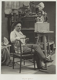Alfred Gilbert in his studio