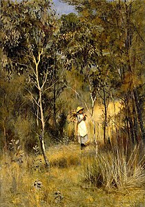 Frederick McCubbin, Gathering Mistletoe, 1886, private collection