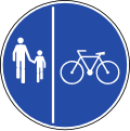 RO-11b Pedestrians and cyclists keep your side on path