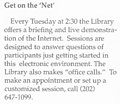 Image 41997 advertisement in State Magazine by the US State Department Library for sessions introducing the then-unfamiliar Web (from History of the World Wide Web)