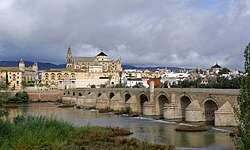 View of the Roman bridge and the city of Córdoba
